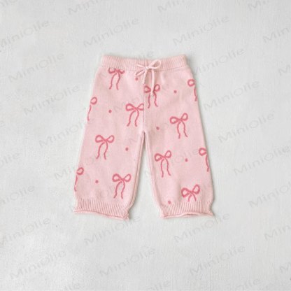 Baby Knit Bow Pink Cardigan/Pants - Pink Pants - 2-3T - image 6