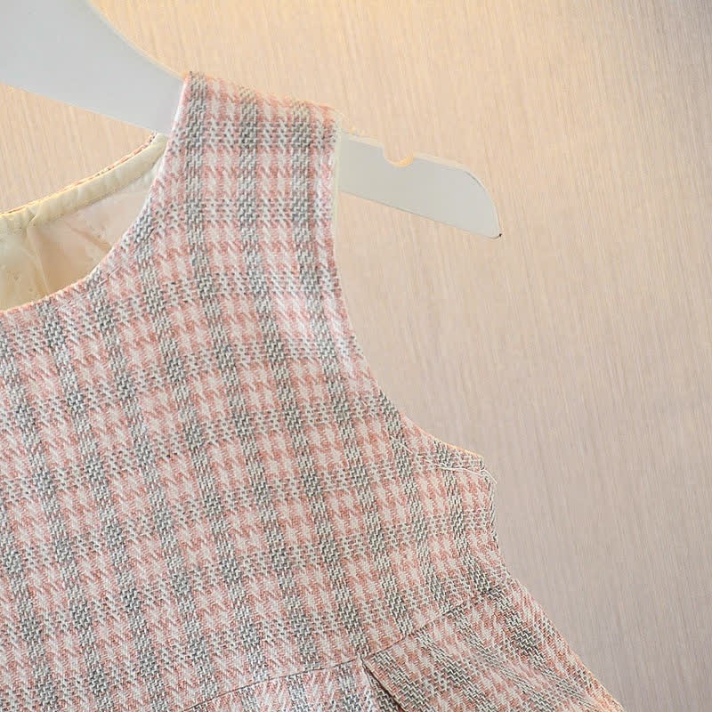 Toddler Plaid Dress and Cardigan with Bag - image 4
