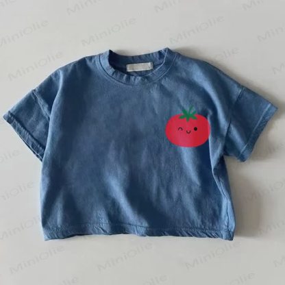 Baby Smiling Tomato Blue T-shirt - Blue - 18-24M - image 1