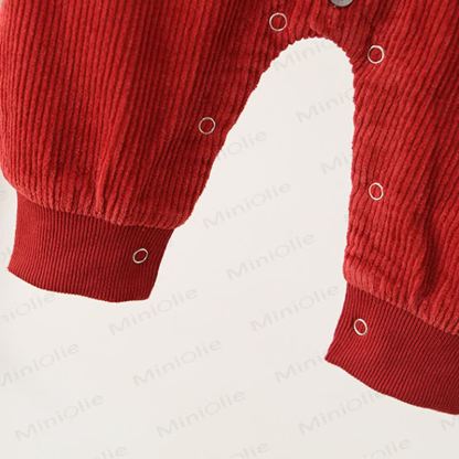 Baby Solid Color Corduroy Cargo Romper - image 13