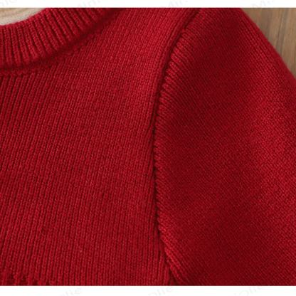 Toddler Girl Bow Knit Christmas Dress - image 6