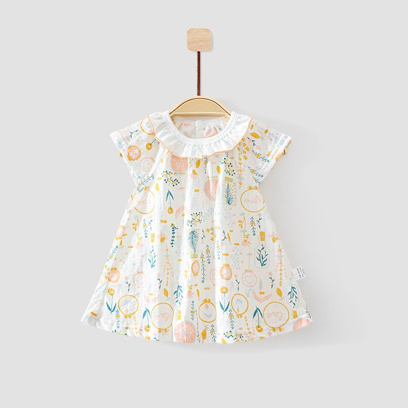Baby Toddler Girl Fruit/Floral Print Summer Dress - Yellow Floral - 3-4T - image 4