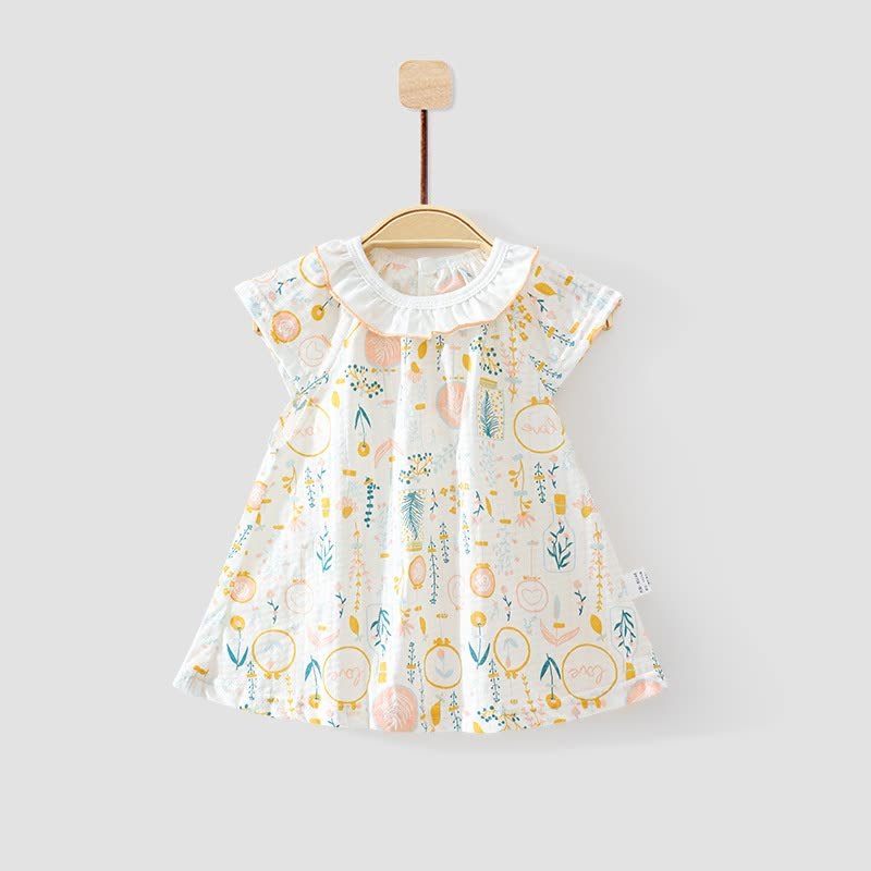 Baby Toddler Girl Fruit/Floral Print Summer Dress - Yellow Floral - 3-4T - image 4