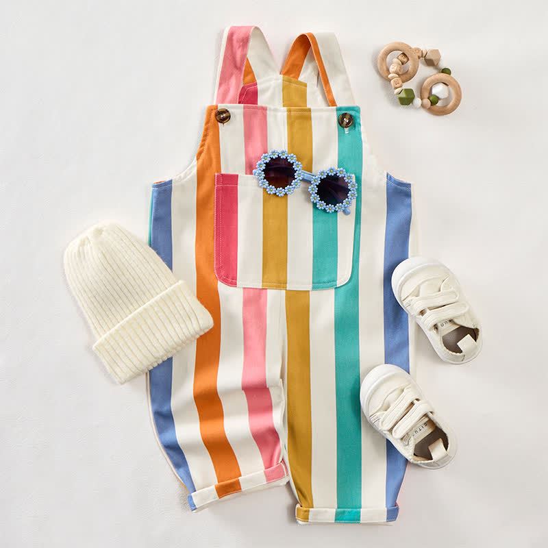 Baby Toddler Colorful Stripes Overalls - image 4