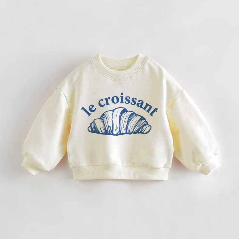 LE CROISSANT Baby Toddler Cream Sweatshirt - Cream - 3-5T - image 1