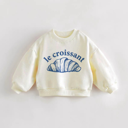LE CROISSANT Baby Toddler Cream Sweatshirt - Cream - 3-5T - image 1