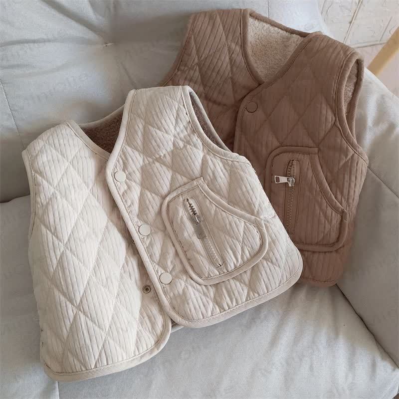 Baby Toddler Solid Color FleeceVest Jacket - image 2