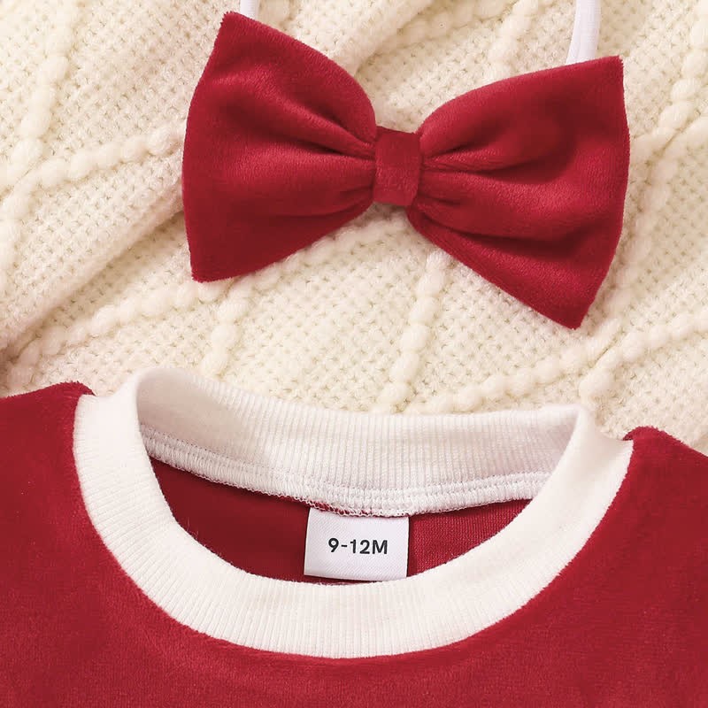 Baby Red Skirted Bodysuit with Headband - image 3