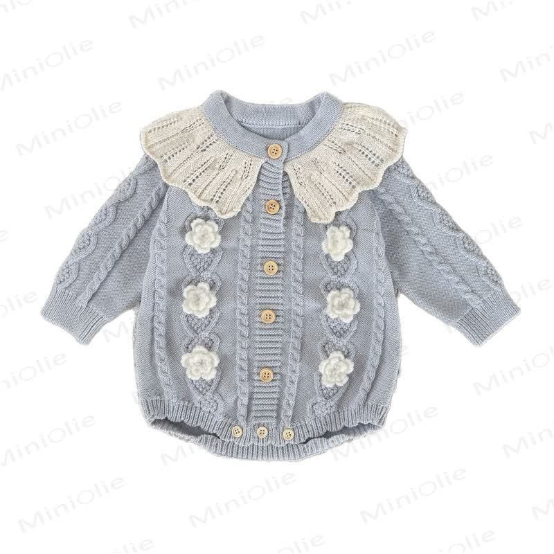 Baby Flower Emboidered Knit Bodysuit - image 7
