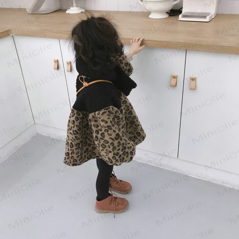 Toddler Girl Leopard Print Fleece Dress - image 4
