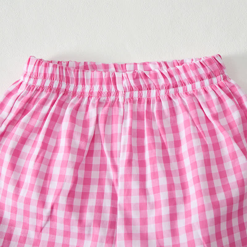 LA DOLCE VITA Baby White Tee and Pink Plaid Shorts 2-Piece Set - image 6