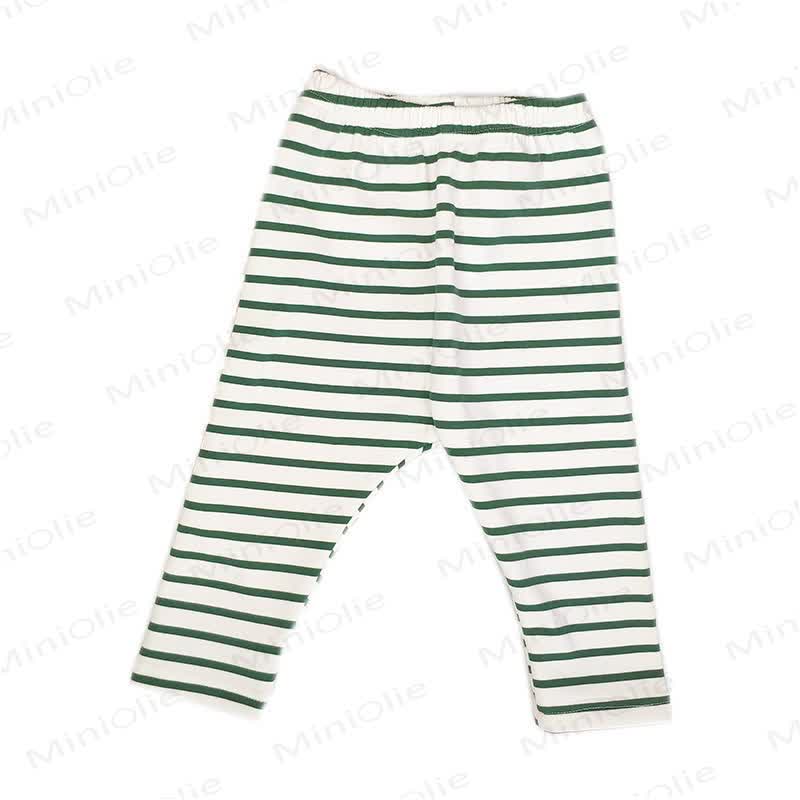 Baby Fleece Lined Striped Leggings - Green - 2-3T - image 4