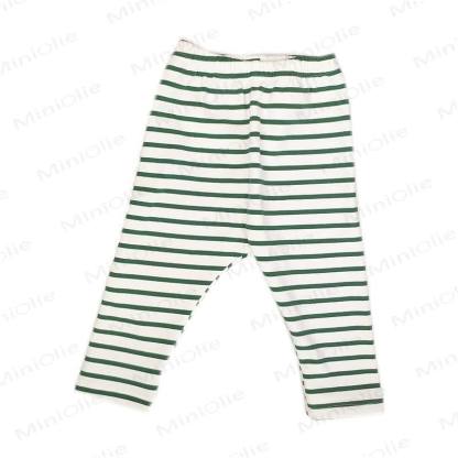 Baby Fleece Lined Striped Leggings - Green - 2-3T - image 4