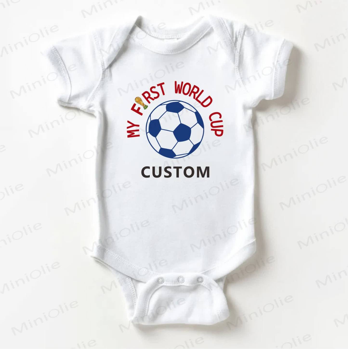 Name Customization Football Slogan Baby White Bodysuit - White - 18-24M - image 1