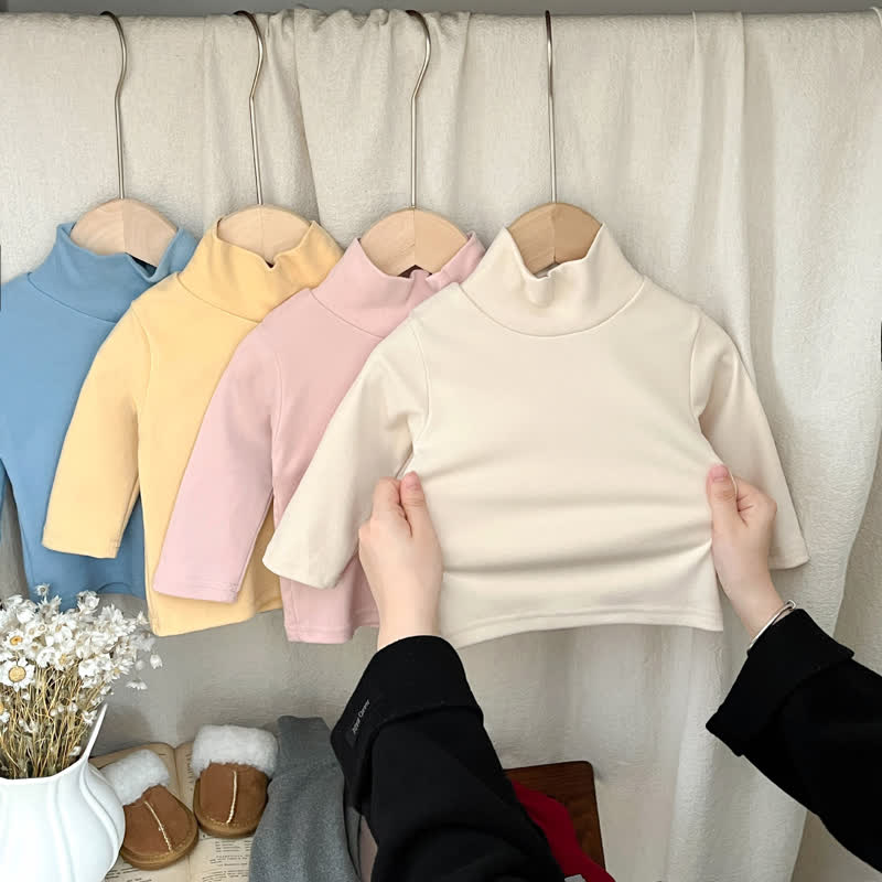  Baby Turtleneck Comfortable Solid Color T-shirt - image 6