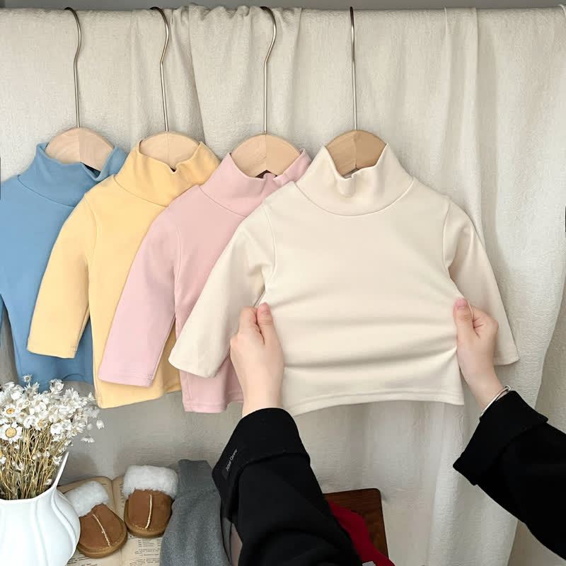 Baby Turtleneck Comfortable Solid Color T-shirt - image 6