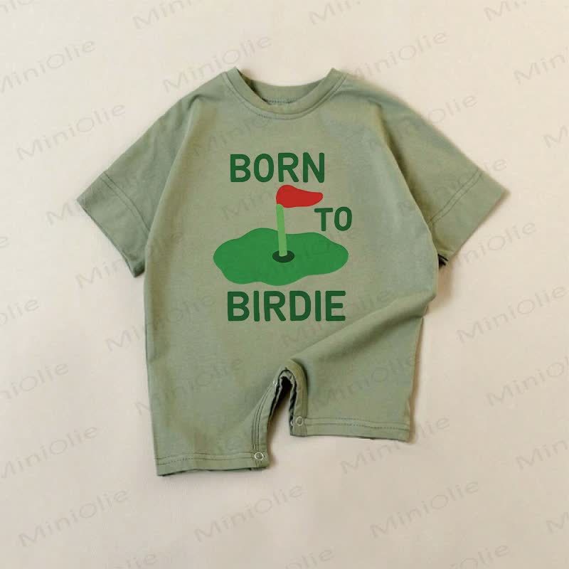 BORN TO BIRDIE Baby Golf Dark Green Romper - Green - 18-24M - image 1