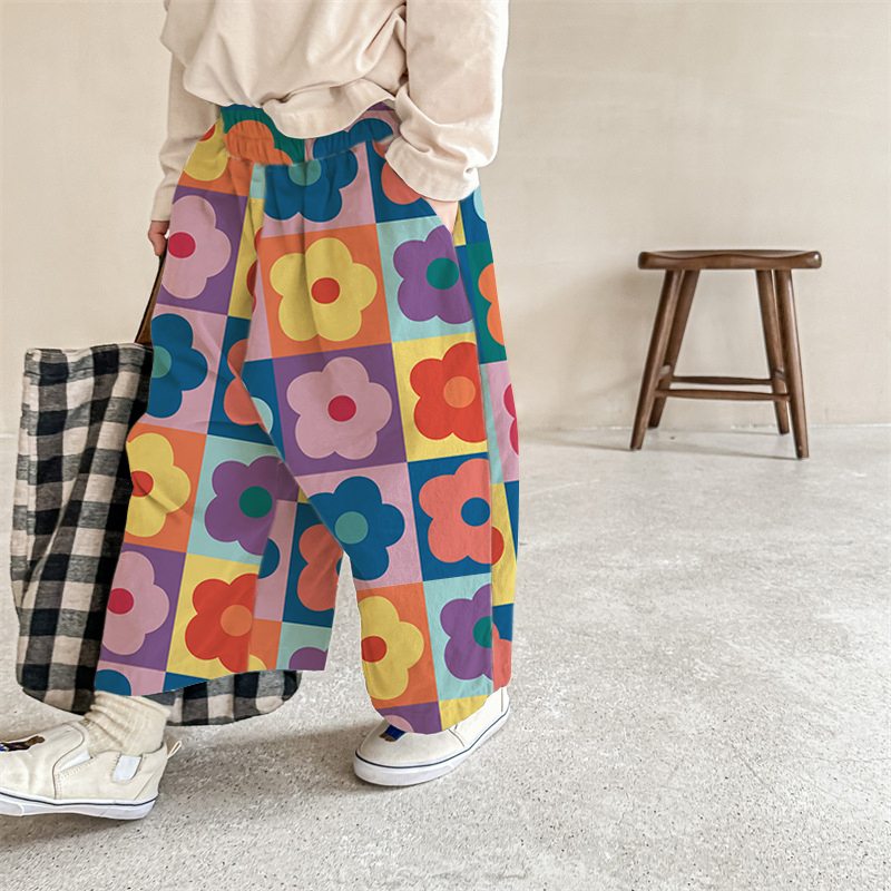 Baby Colorful Plaid Flower Pants - Colorful - 2-3T - image 1