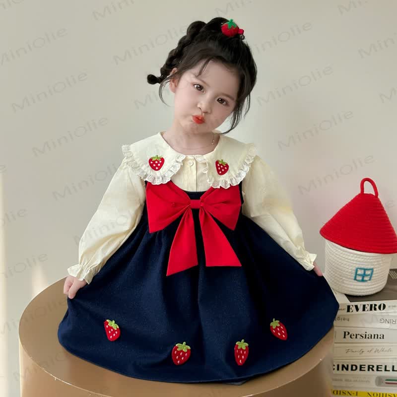 Toddler Kid Girl Strawberry Bow Dress - image 3