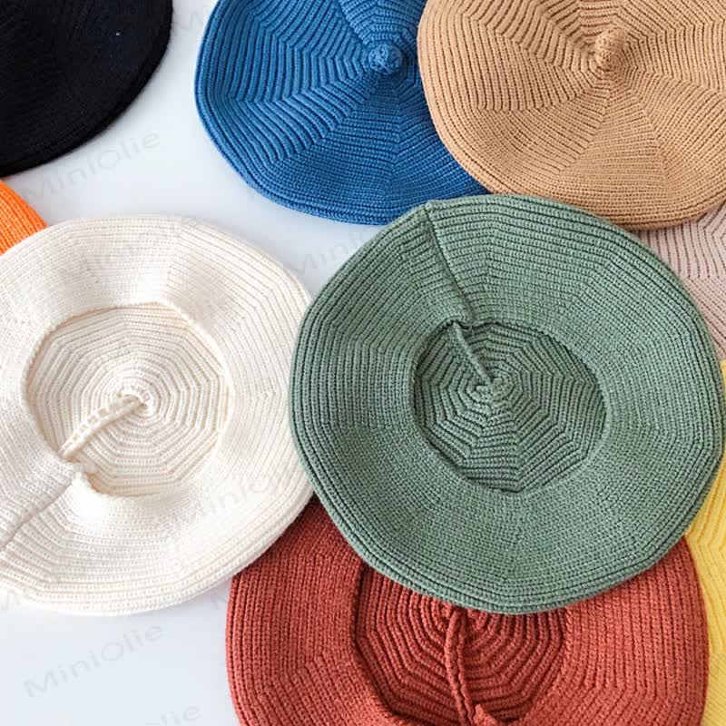 Baby Solid Color Cute Knitted Beret Hat - image 3