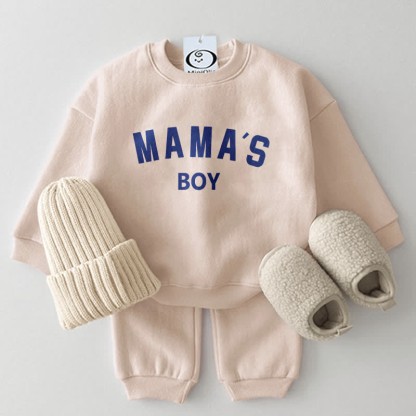 MAMA'S BOY Baby 2-Piece Simple Set - Beige - 2-3T - image 1