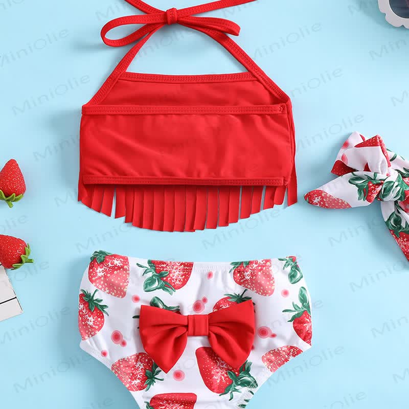 Baby 2-Piece Strawberry Swimwear with Headband - image 2