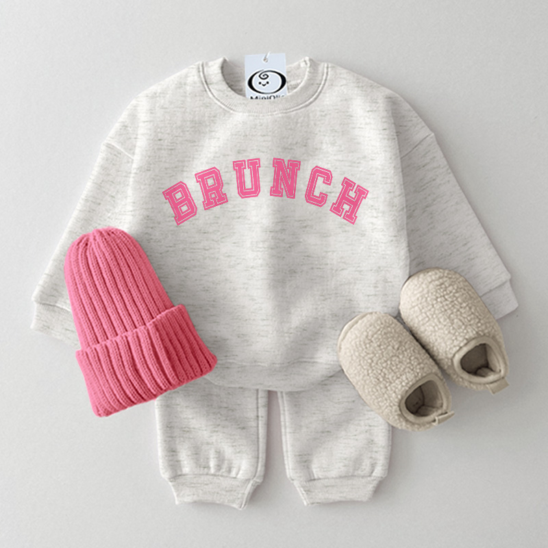 BRUNCH Baby 2-Piece Simple Set - Light Grey - 2-3T - image 1