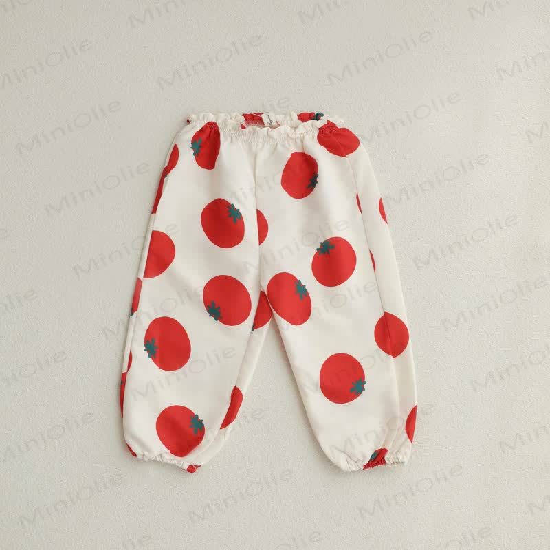 Toddler Tomato Dots Flower Plaid Pants - Tomato - 6-7T - image 8