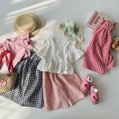 Toddler Girl Loose Plaid Soft Pants - image 2
