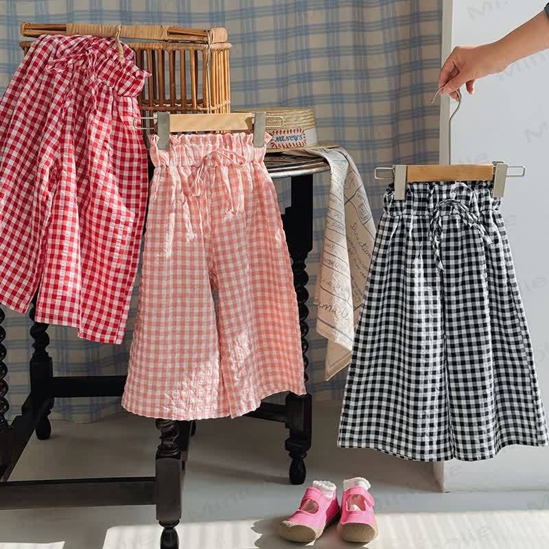 Toddler Girl Loose Plaid Soft Pants - image 1