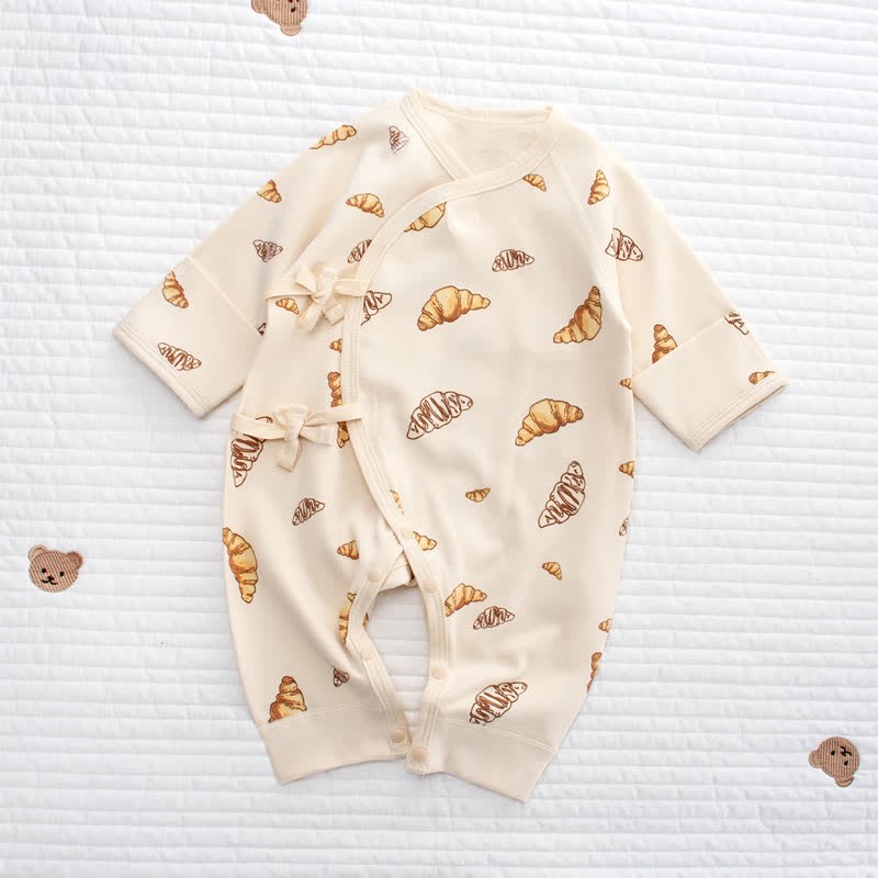 Baby Croissant Kimono Apricot Romper – MiniOlie UK