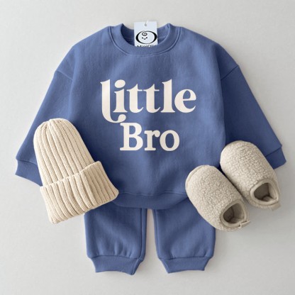 LITTLE BRO Baby Slogan Set - Blue - 2-3T - image 1
