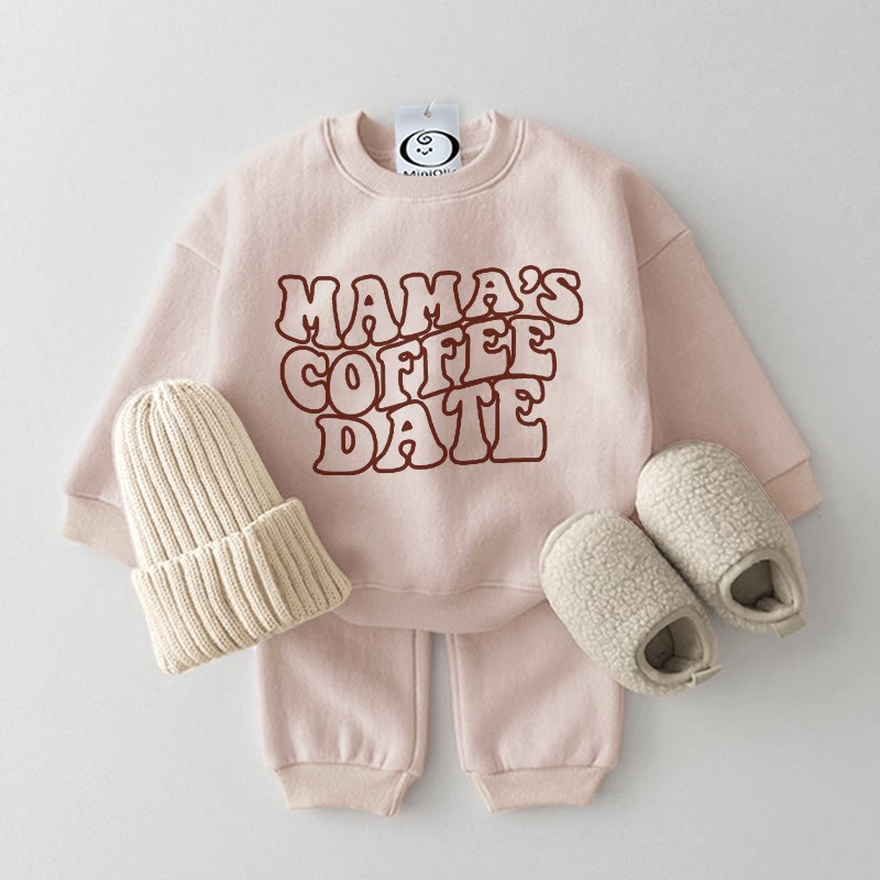 MAMA'S COFFEE DATE Baby Casual Set - Apricot - 2-3T - image 1