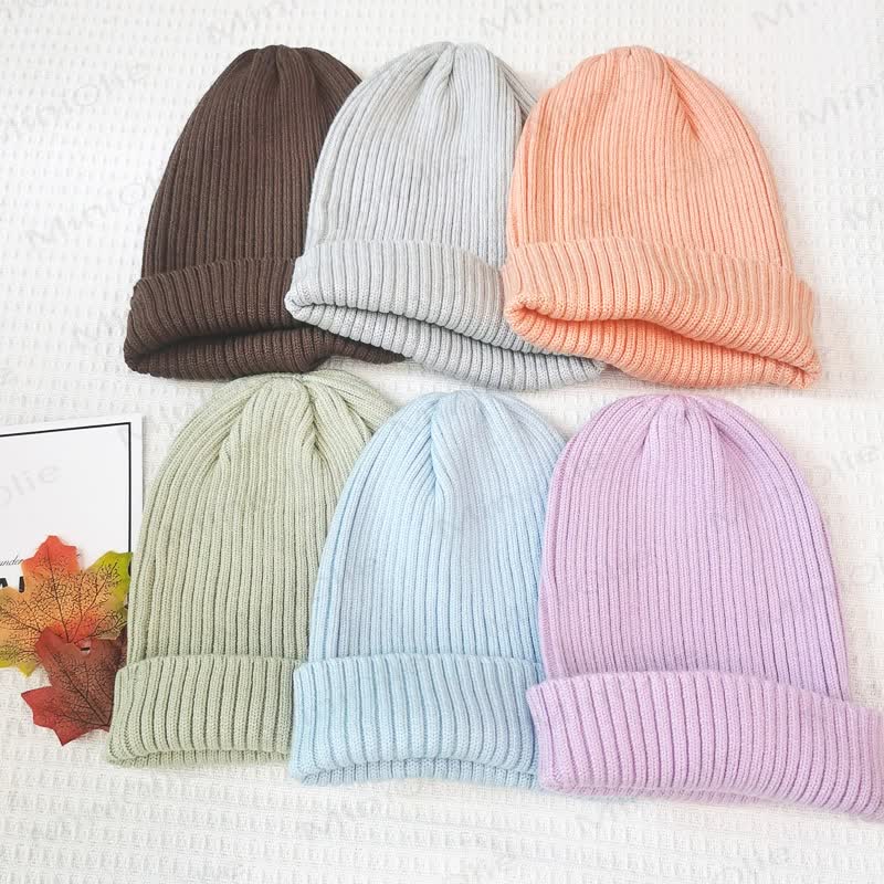 Baby Solid Color Simple Knitted Beanie - image 1