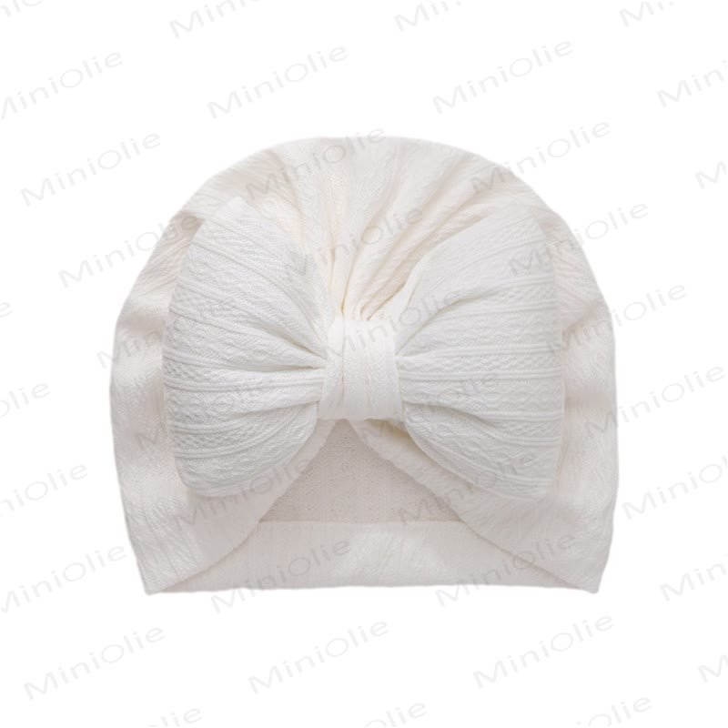 Baby Newborn Bow Protector Hat - White - image 3