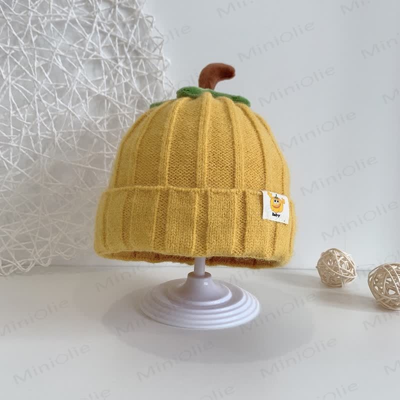 Baby Pumpkin Lovely Knitted Beanie - Yellow - 3-24M - image 9