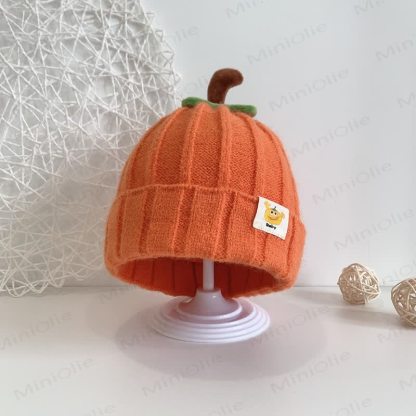 Baby Pumpkin Lovely Knitted Beanie - Orange - 3-24M - image 8