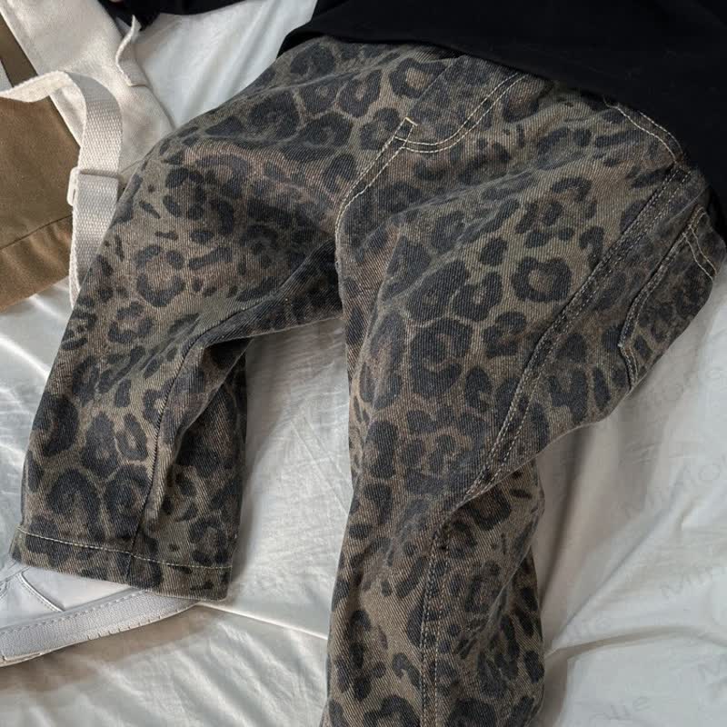 Kid Boy Leopard Print Jeans Pants - image 2