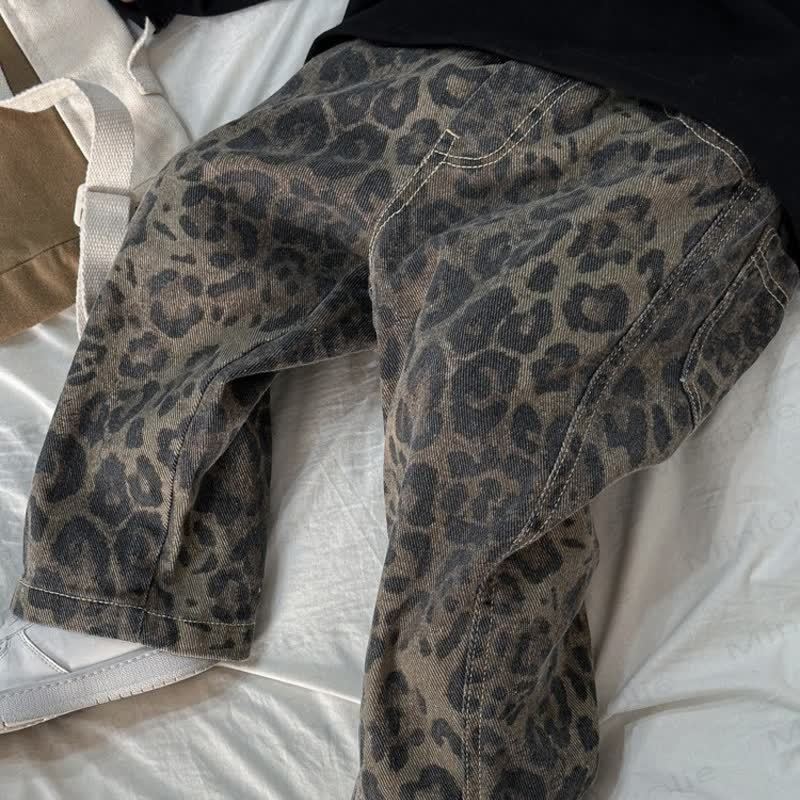 Kid Boy Leopard Print Jeans Pants - image 2