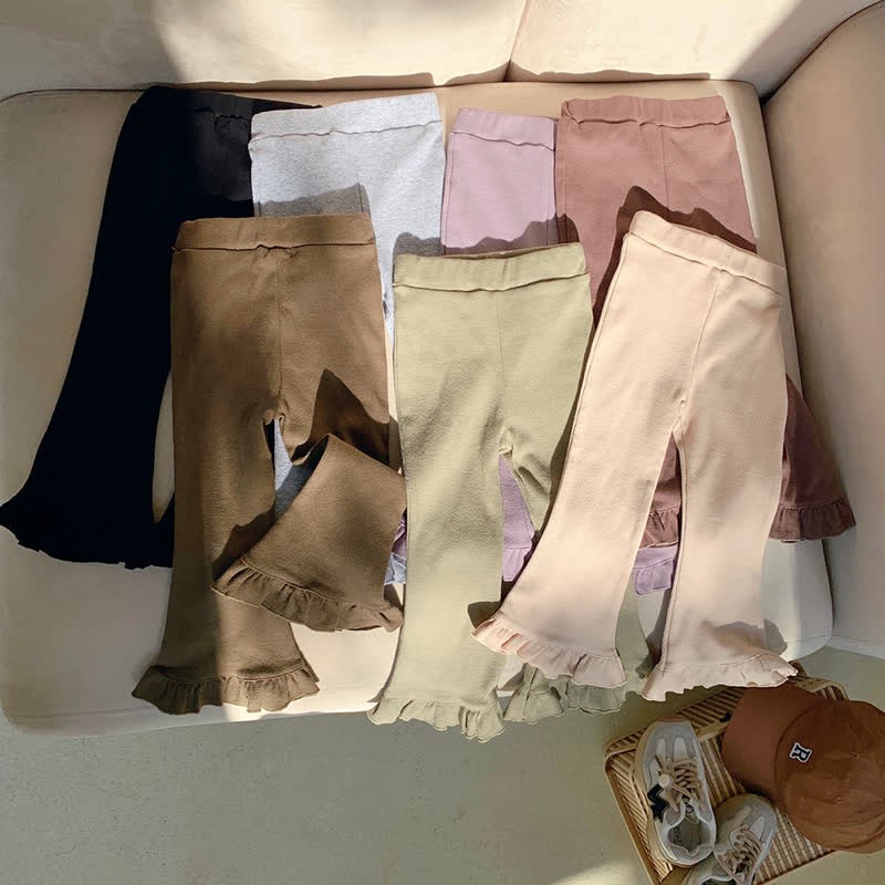 Toddler Solid Color Bell-bottomed Pants - image 1