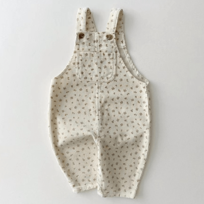 Baby Flower Corduroy Denim Pocket Overalls - Flower - 5-7T - image 2