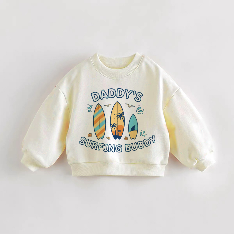 DADDY'S SURFING BUDDY Baby Toddler Sweatshirt - Cream - 3-5T - image 1