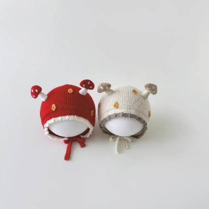 Baby Mushroom Strawberry Lovely Knit Bonnet - image 5