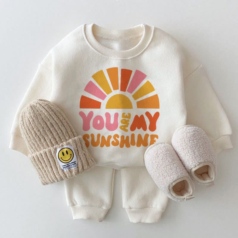 YOU ARE MY SUNSHINE Baby White Sweatshirt 2-piece Set - White - 2-3T - image 1