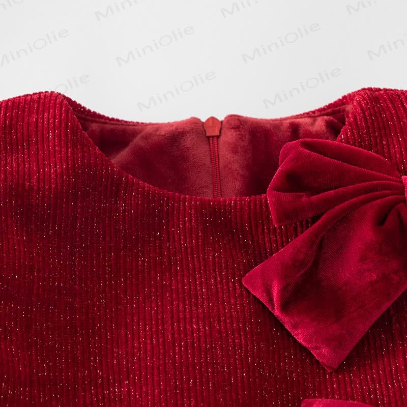 Toddler Triple Bow Sweet Red Dress - image 4