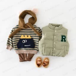 R Baby Toddler Letter Cotton Padded Vest - image 27 - image 28