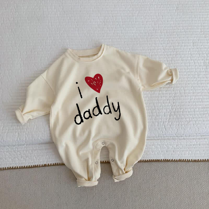 I LOVE DADDY Baby Beige Romper - Beige - 2-3T - image 1