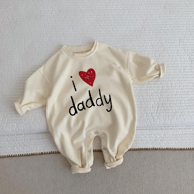 I LOVE DADDY Baby Beige Romper - Beige - 2-3T - image 1