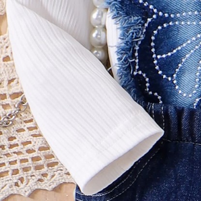 Baby 2-Piece Butterfly Bows Denim Set - image 5