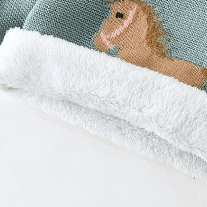 Kid Cute Horse Thicken Knit Sweater - image 5